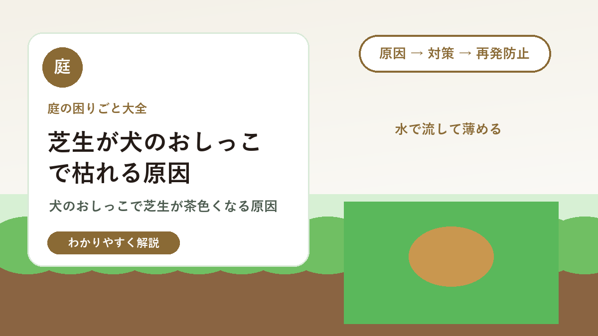 芝生が犬のおしっこで枯れる原因｜茶色い丸い跡の対策