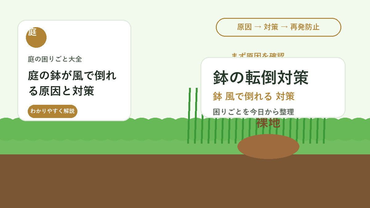 庭の鉢が風で倒れる原因と対策｜台風前にできる固定と置き場所の工夫