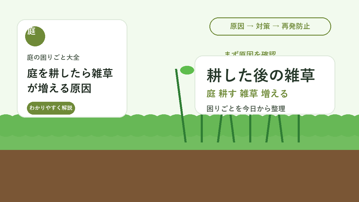 庭を耕したら雑草が増える原因｜土を掘り返す前に知りたい対策