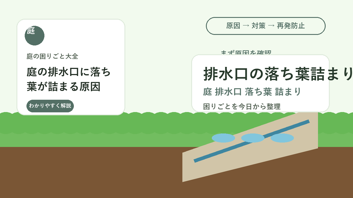 庭の排水口に落ち葉が詰まる原因｜雨の日の水たまりを防ぐ掃除方法