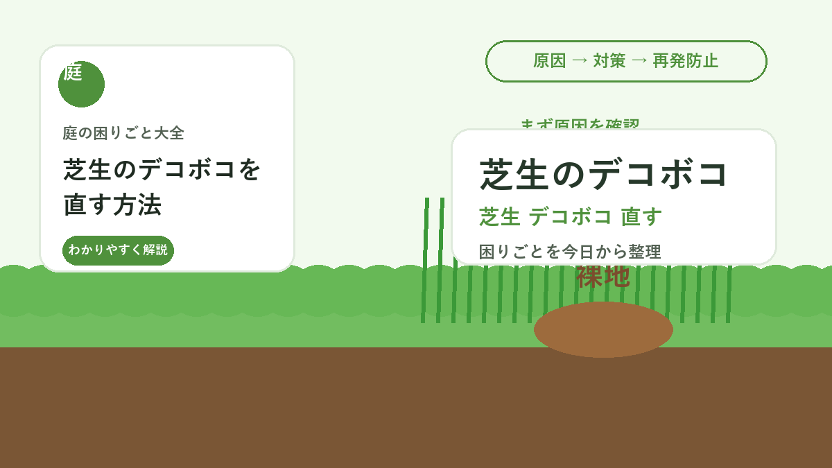 芝生のデコボコを直す方法｜段差をならす目土と補修の手順