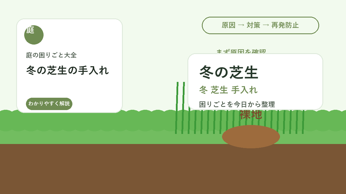 冬の芝生の手入れ｜枯れ色の時期にやること・やらないこと