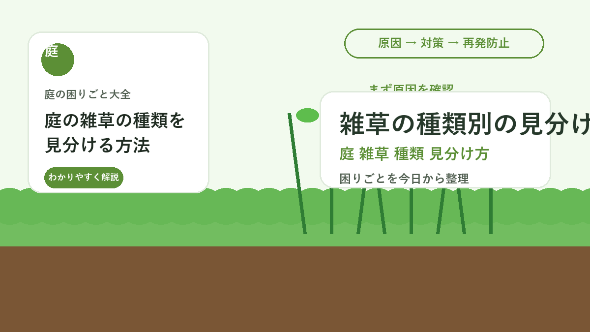 庭の雑草の種類を見分ける方法｜抜く・刈る・防ぐを決める観察ポイント
