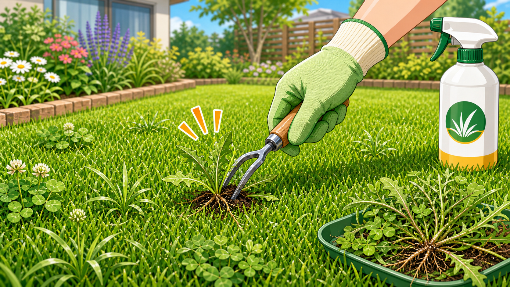 芝生に生える雑草の対策｜抜くべき雑草と除草剤の選び方