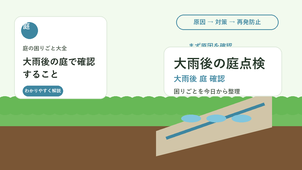 大雨後の庭で確認すること｜水たまり・倒木・土の流出を早めに直す手順