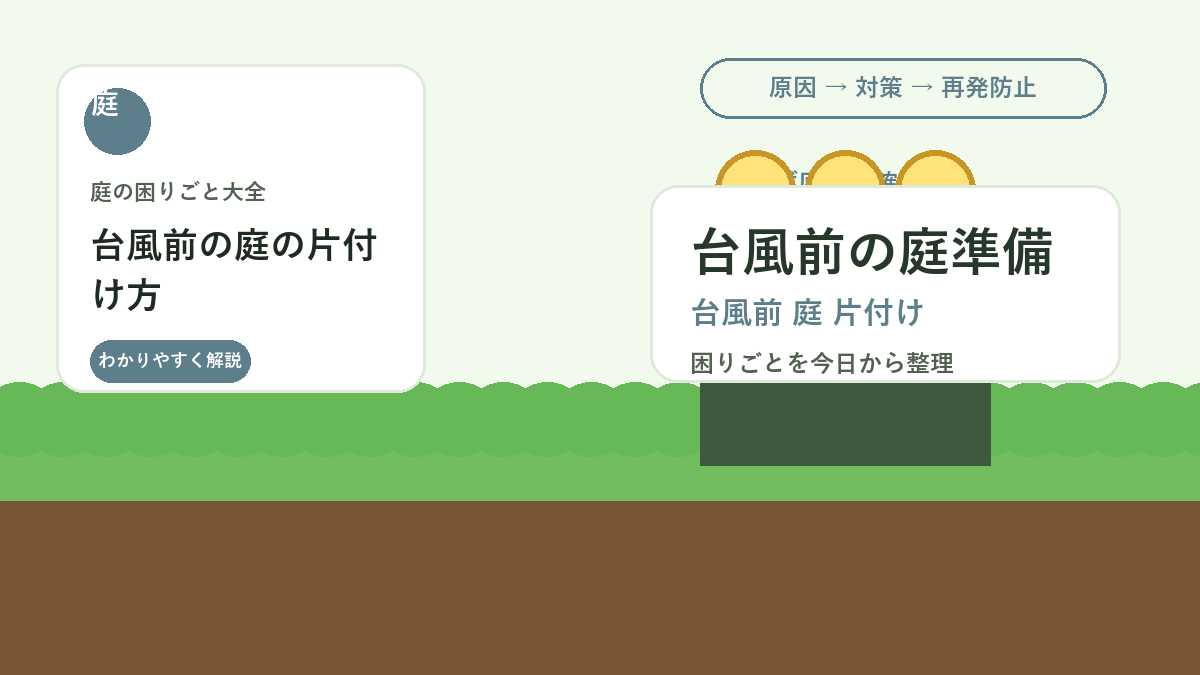 台風前の庭の片付け方｜鉢植え・物置・庭木を飛ばされにくくする準備