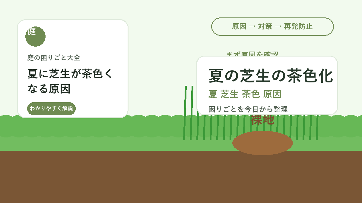 夏に芝生が茶色くなる原因｜水不足・病気・踏み傷みの見分け方