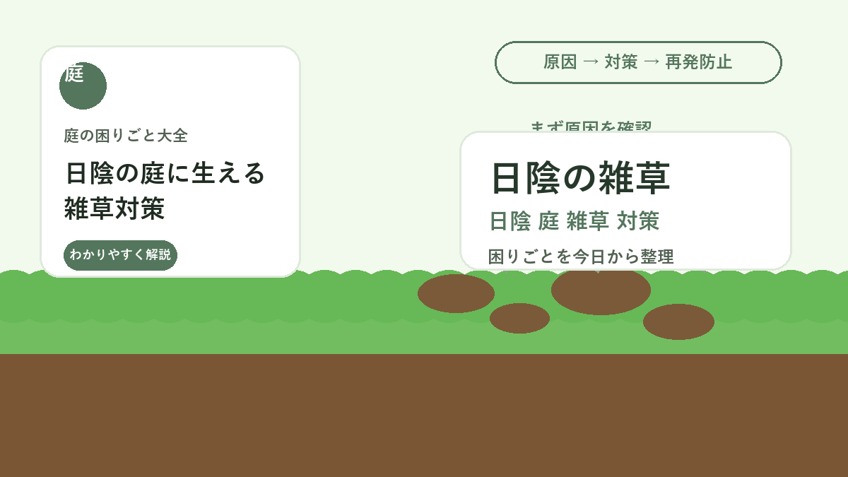 日陰の庭に生える雑草対策｜湿気と薄暗さで増える草を抑える方法