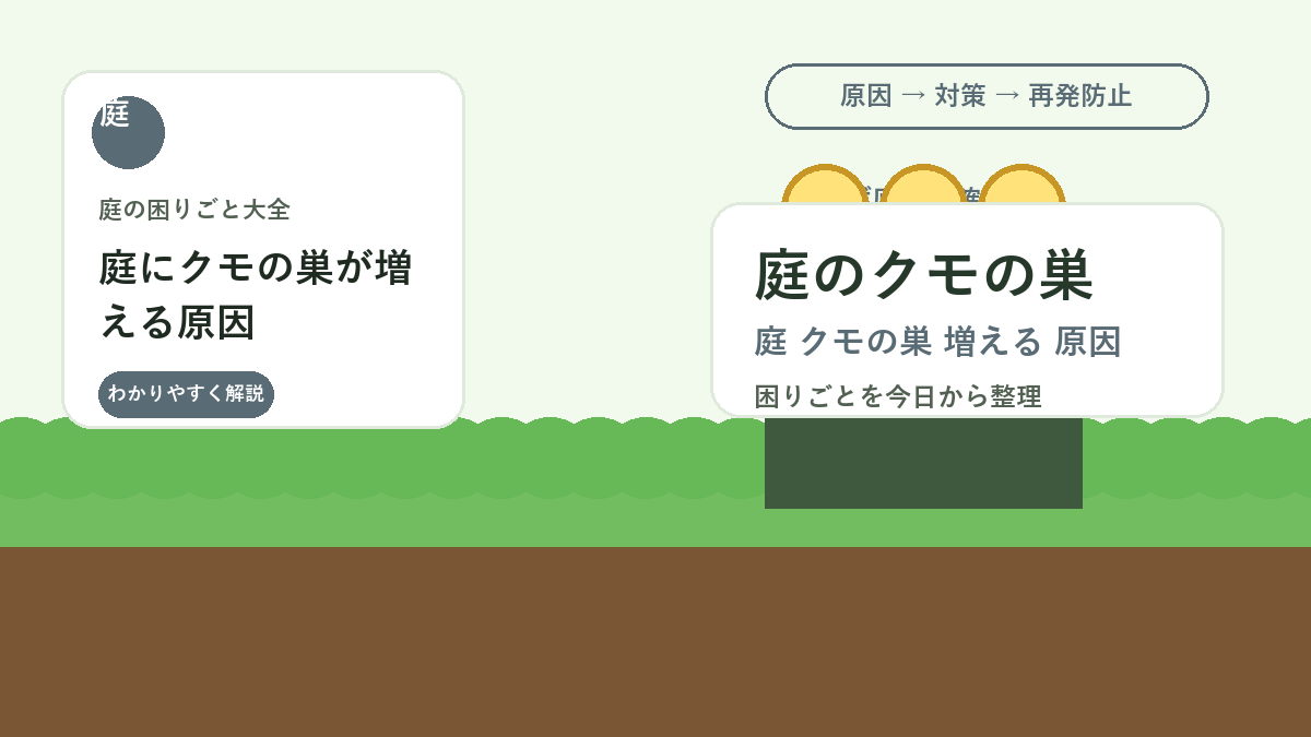 庭にクモの巣が増える原因｜虫が集まる場所を減らす掃除と照明対策