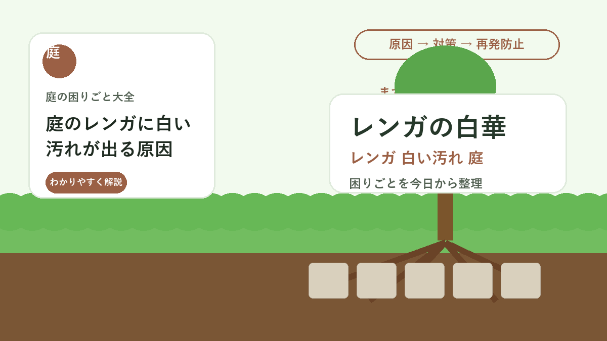 庭のレンガに白い汚れが出る原因｜白華を落とす掃除と予防の考え方