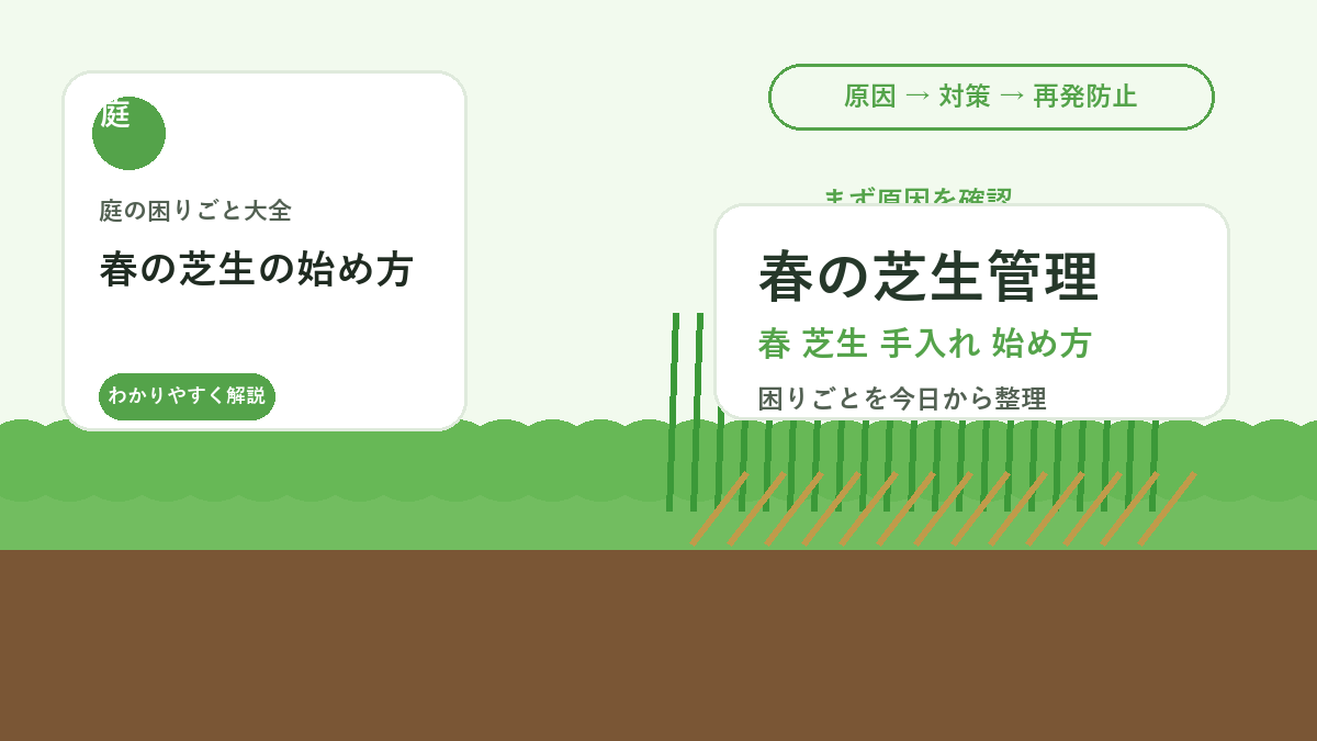 春の芝生の始め方｜冬枯れ後に緑を戻す掃除・目土・水やり