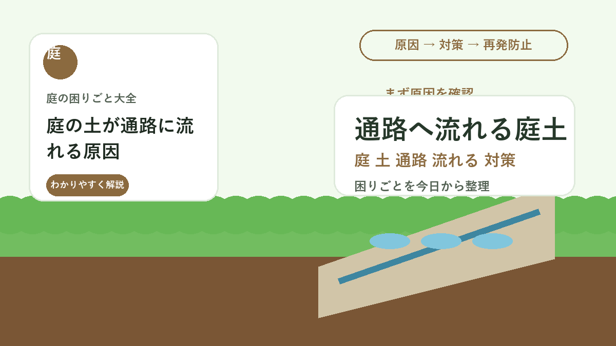 庭の土が通路に流れる原因｜雨で汚れない花壇と土留めの作り方