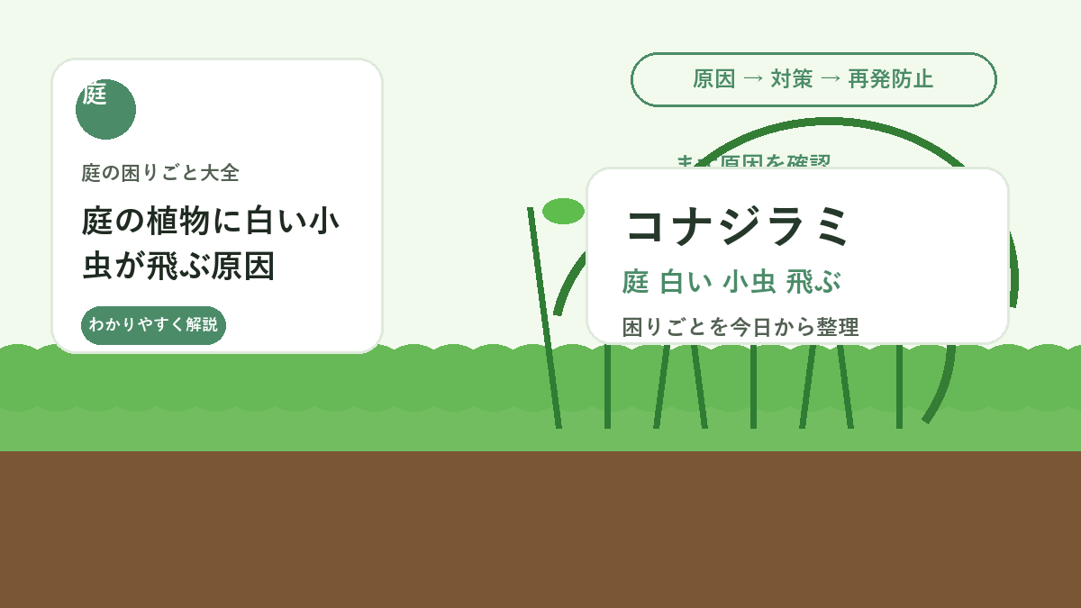 庭の植物に白い小虫が飛ぶ原因｜コナジラミを増やさない葉裏チェック