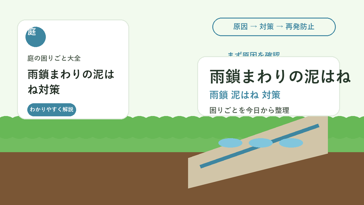 雨鎖まわりの泥はね対策｜水受け・砂利・植栽で庭を汚さない方法