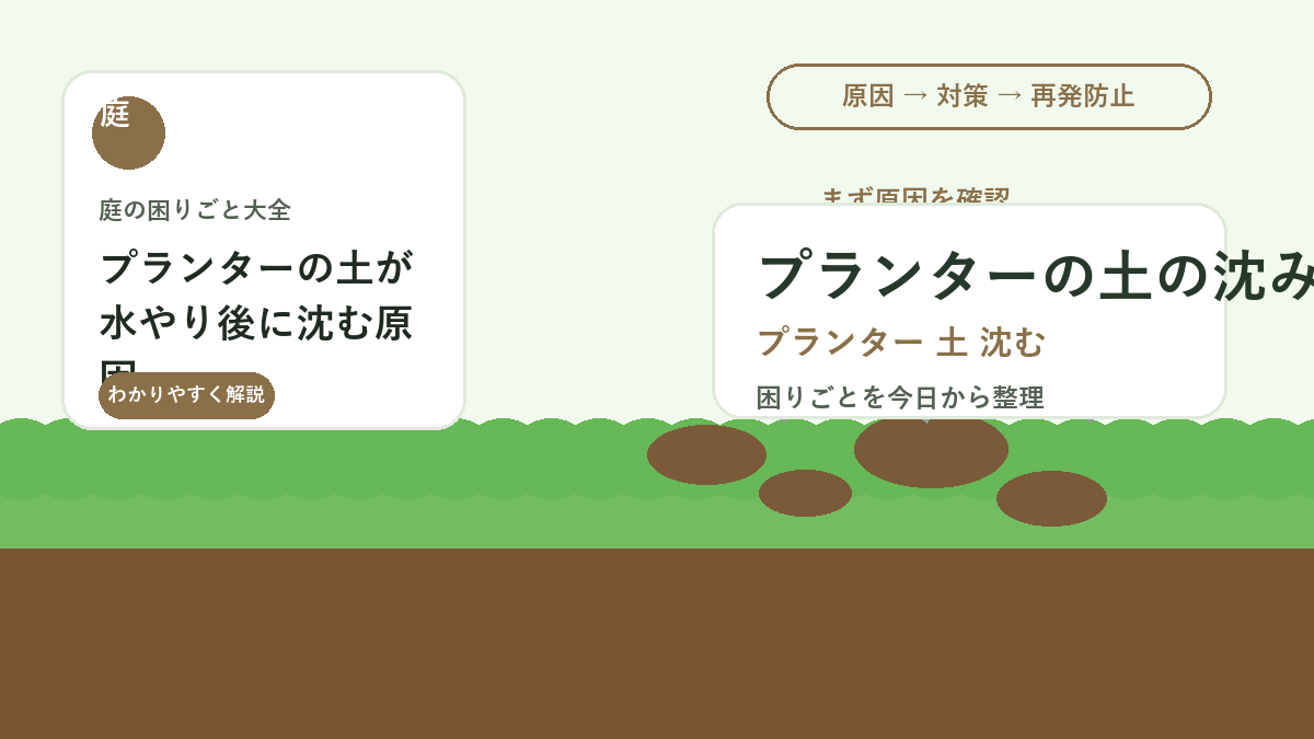 プランターの土が水やり後に沈む原因｜足し土と植え替えの判断基準