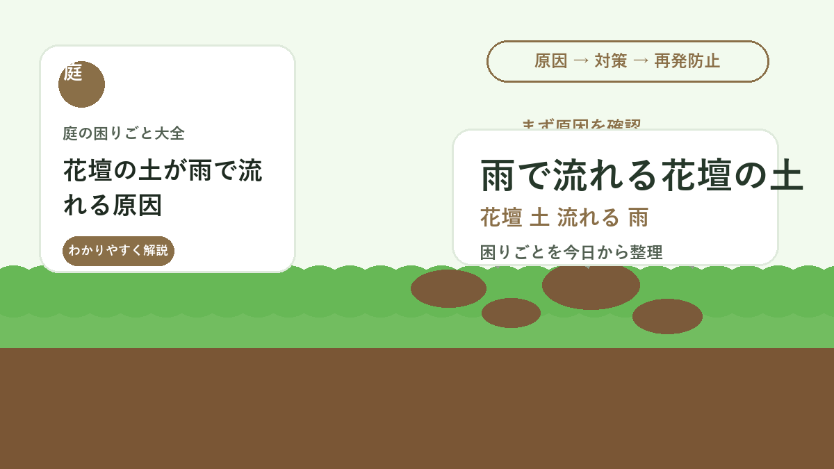 花壇の土が雨で流れる原因｜土留めとマルチで崩れを防ぐ方法