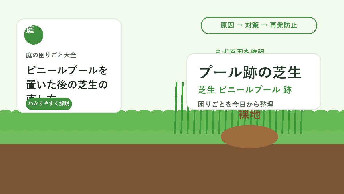 ビニールプールを置いた後の芝生の直し方｜蒸れ跡とへこみを戻す方法
