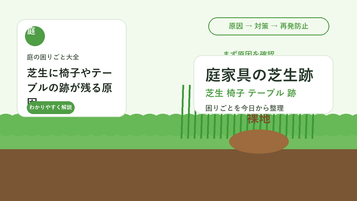 芝生に椅子やテーブルの跡が残る原因｜へこみを戻す庭家具の置き方