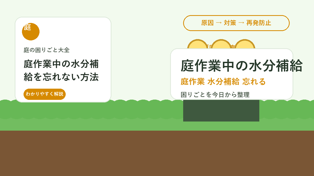 庭作業中の水分補給を忘れない方法｜夏の熱中症を防ぐ置き場所と習慣