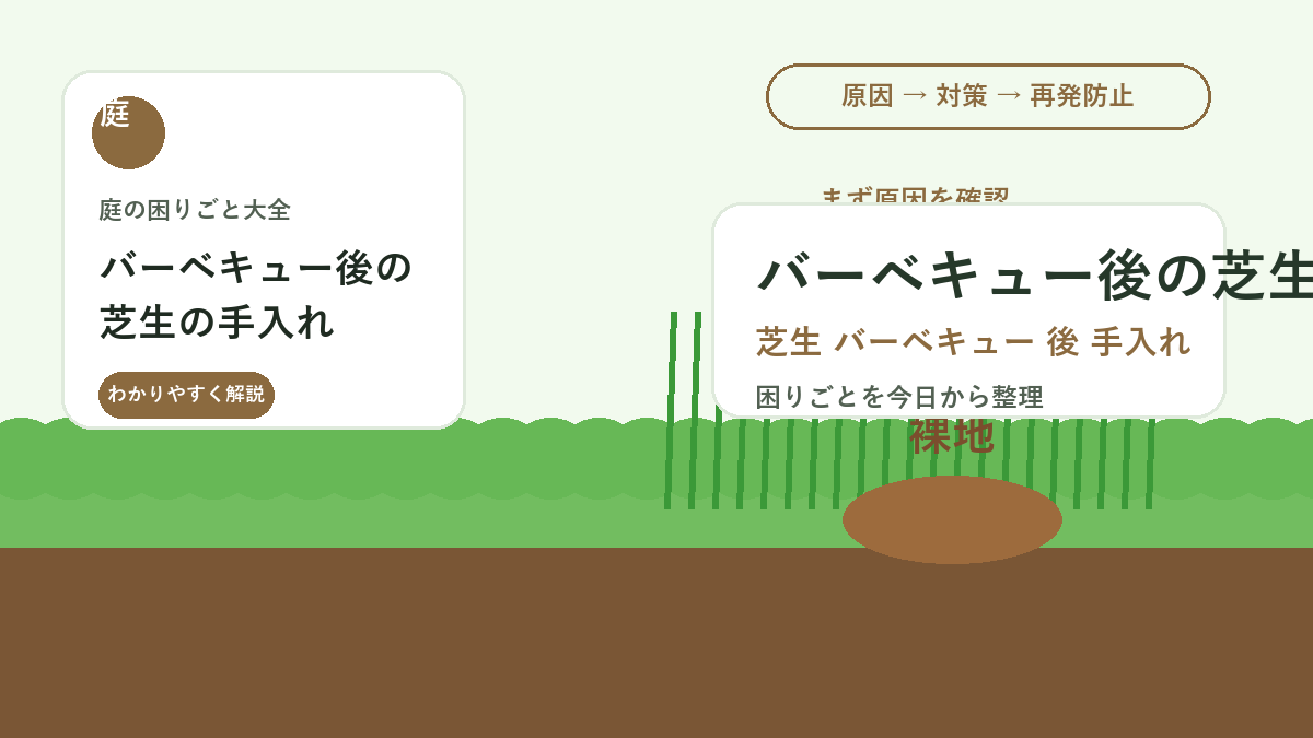 バーベキュー後の芝生の手入れ｜油汚れ・熱・踏み跡を残さない方法