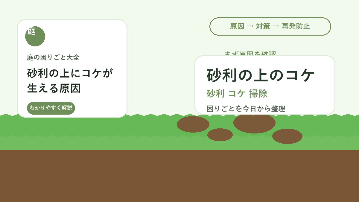 砂利の上にコケが生える原因｜湿気を減らして見た目を戻す掃除方法