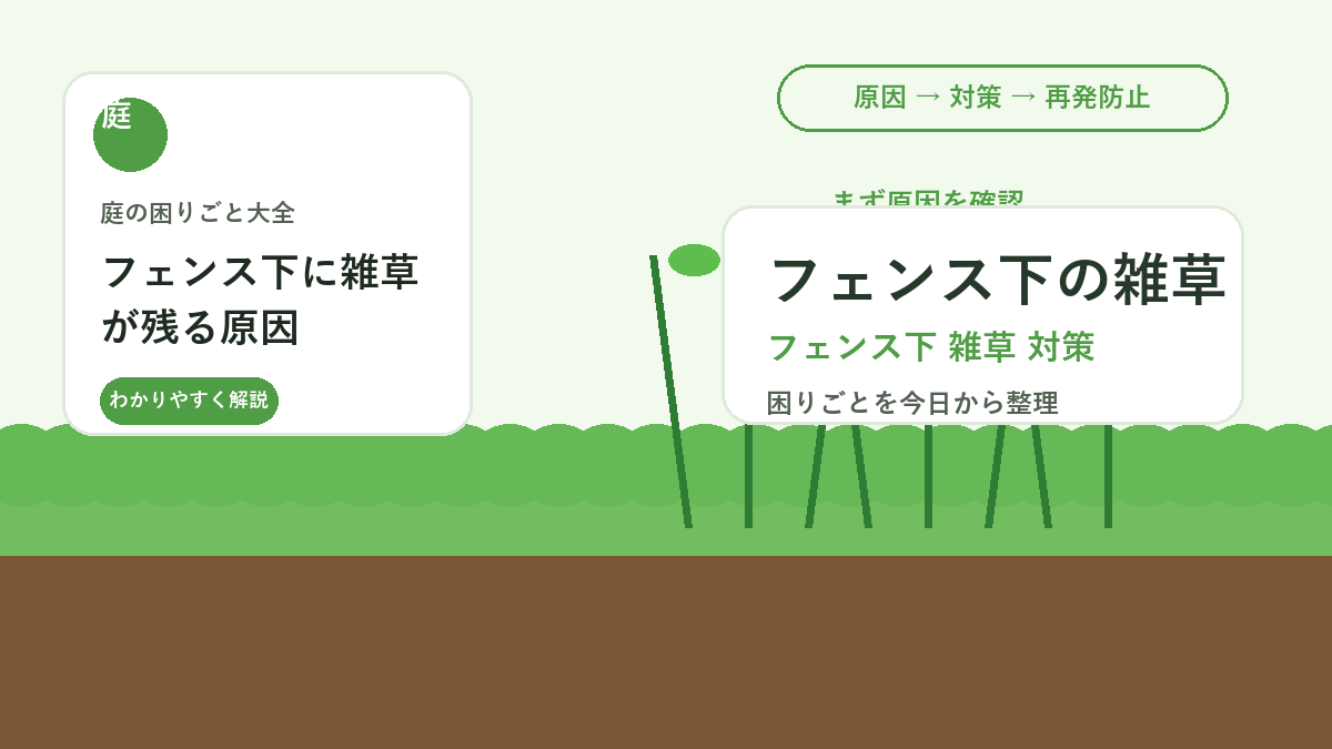 フェンス下に雑草が残る原因｜境界ぎわをきれいに保つ草取り方法