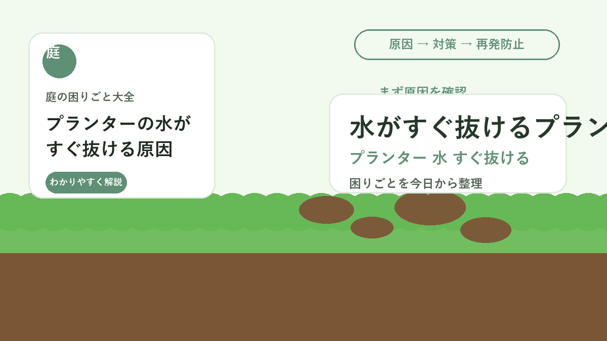 プランターの水がすぐ抜ける原因｜乾きすぎる土を戻す保水対策