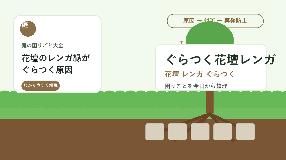 花壇のレンガ縁がぐらつく原因｜崩れを防ぐ敷き直しと固定方法