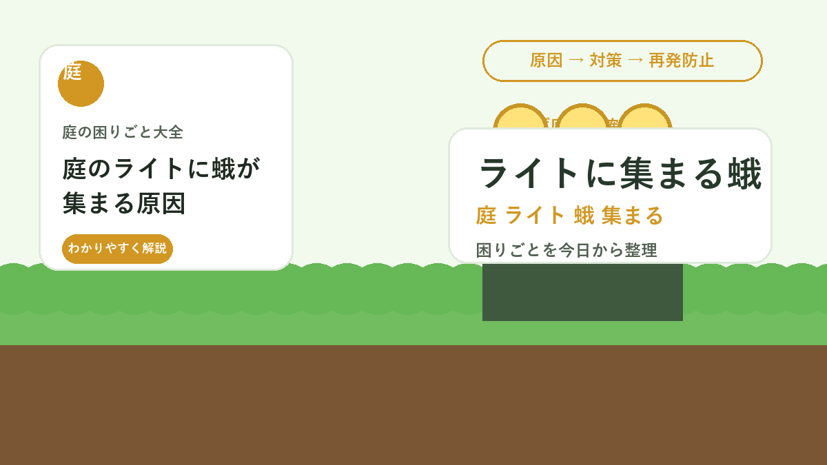 庭のライトに蛾が集まる原因｜夜の虫を減らす照明の使い方