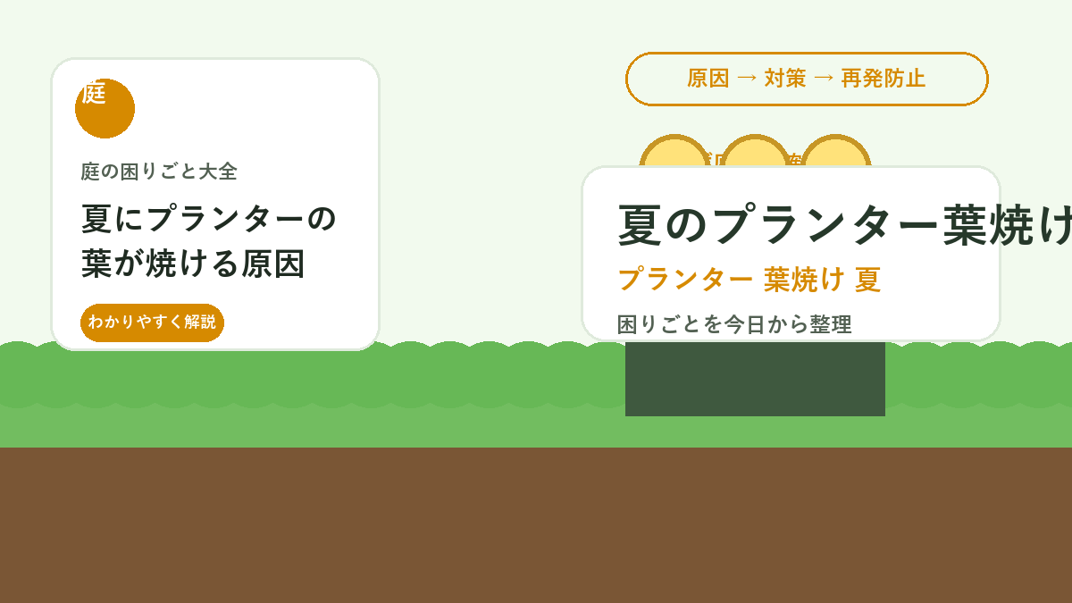 夏にプランターの葉が焼ける原因｜照り返しと水切れを防ぐ置き場所