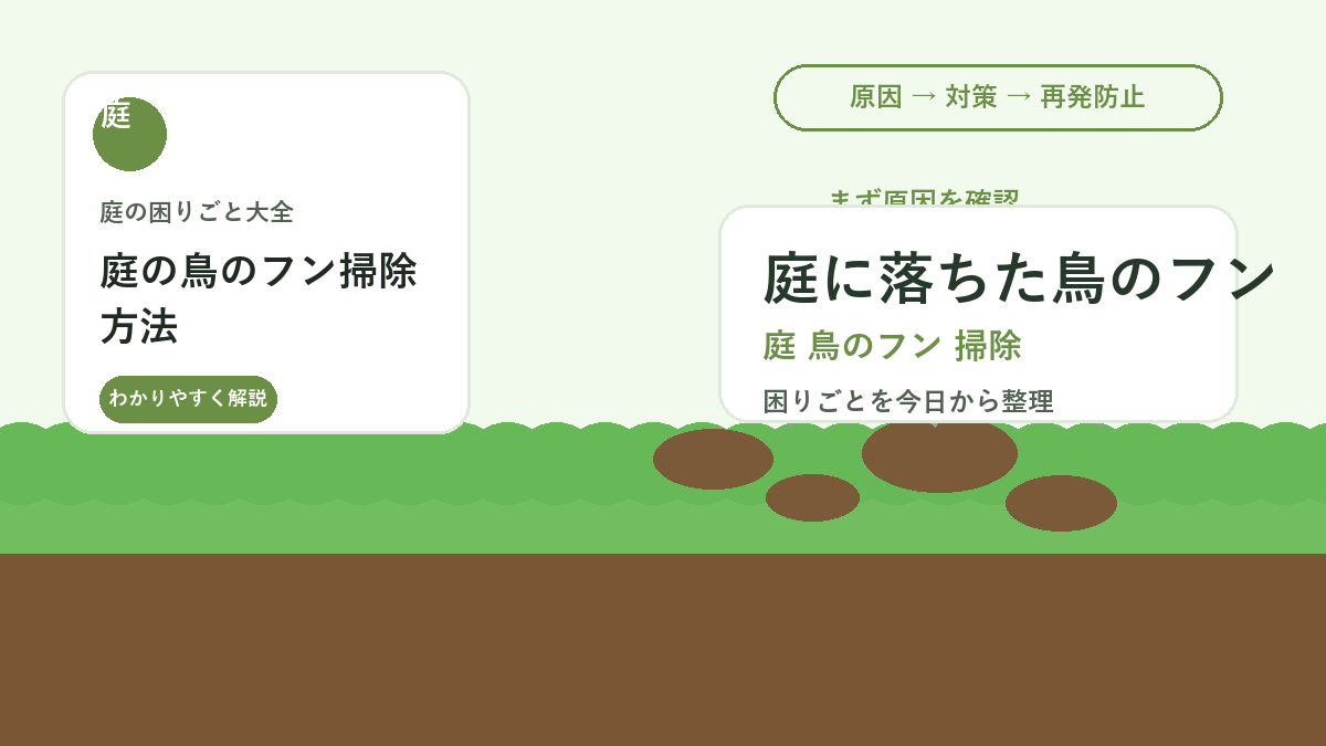 庭の鳥のフン掃除方法｜芝生・砂利・ウッドデッキを傷めない落とし方