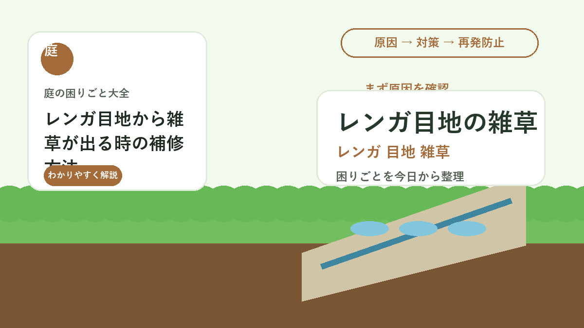 レンガ目地から雑草が出る時の補修方法｜隙間を埋めて見た目を整える