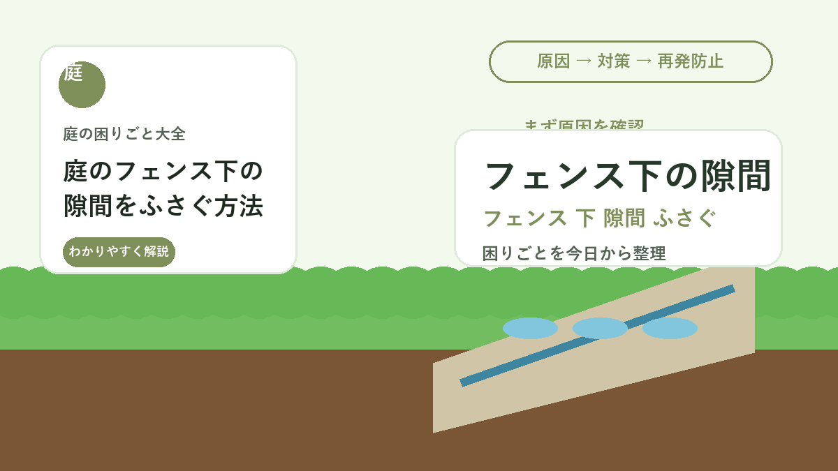 庭のフェンス下の隙間をふさぐ方法｜雑草・猫・落ち葉の入り込み対策