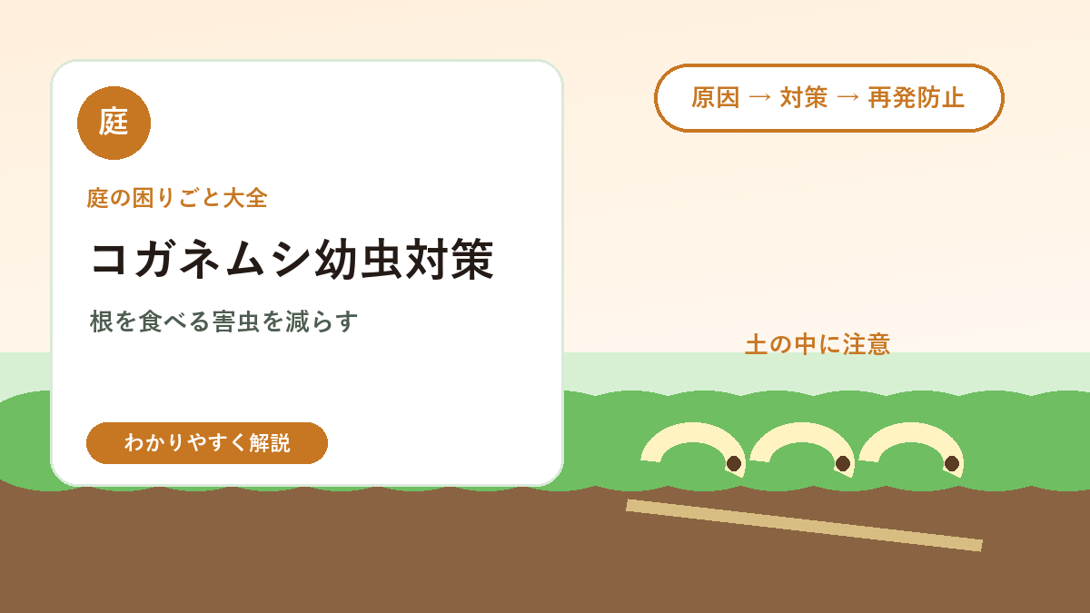 コガネムシ幼虫の駆除方法｜芝生や鉢植えの根を食べる害虫対策