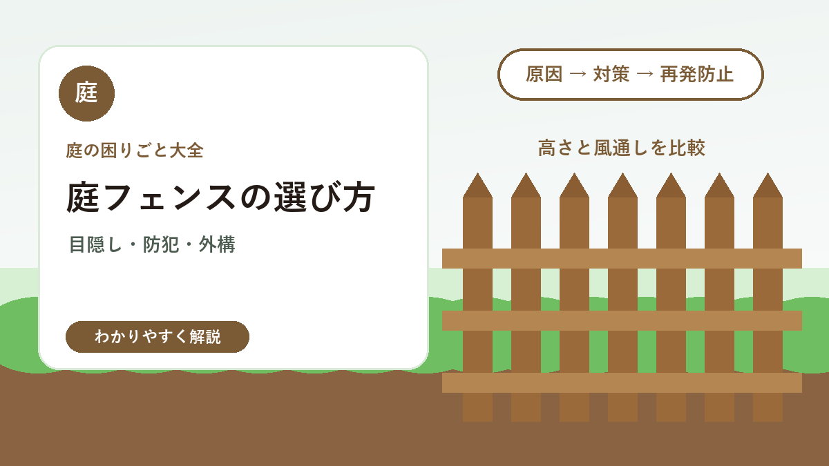 庭のフェンスの選び方｜目隠し・防犯・外構デザインで失敗しないコツ