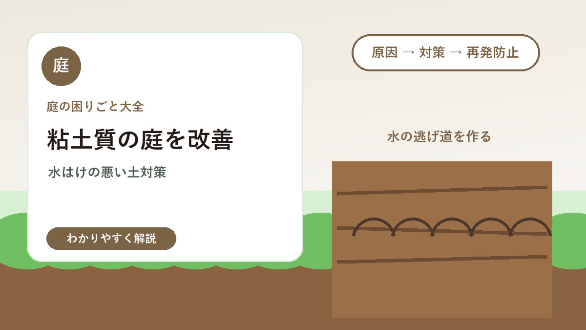 粘土質の庭を改善する方法｜水はけが悪い土の対策と注意点