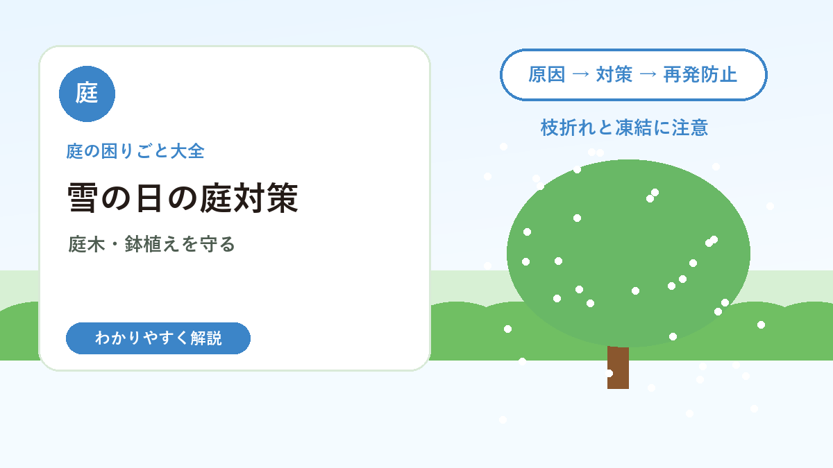 雪の日の庭対策｜庭木・鉢植え・外構を傷めない冬の管理